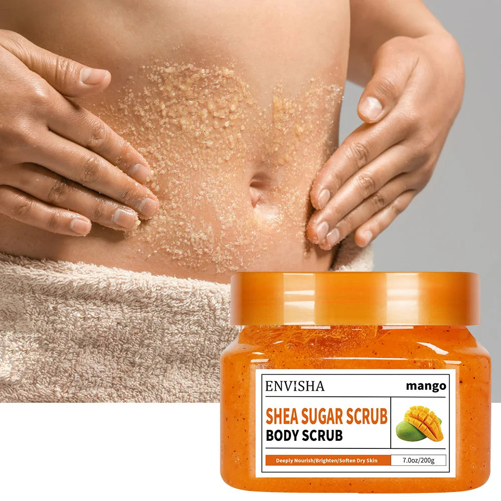 Natural Mango Soft Skin Body Exfoliating Sugar Scrub Exfoliating Cleansing Body Wash Scrub