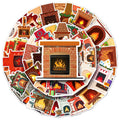 50pcs Die Cut Vinyl VSCO Fireplace Sticker Pack for  Laptop Guitar Water Bottle Waterproof Random Stickers