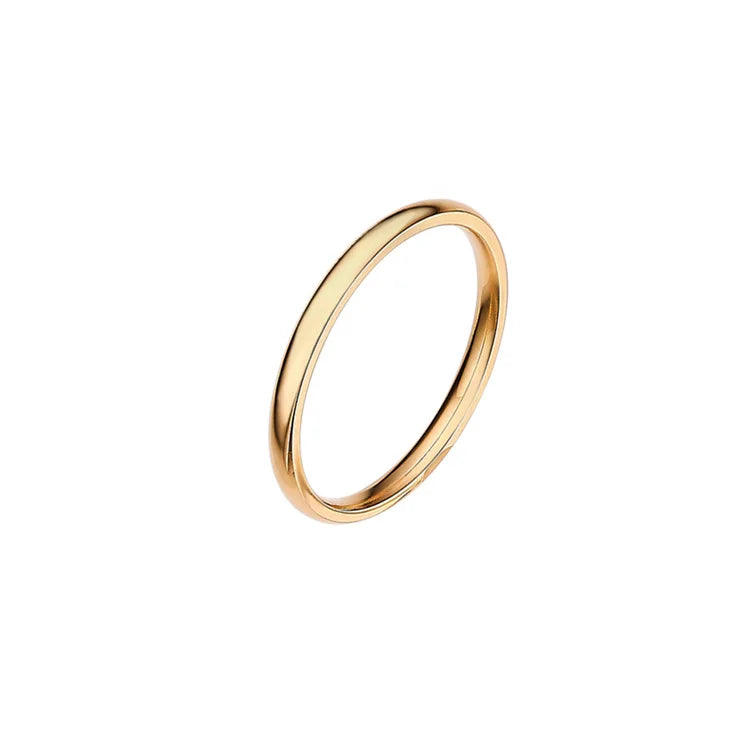 Simple High Polishing Band Ring Stainless Steel Silver 18k Gold Plated Finger Rings Jewelry Women