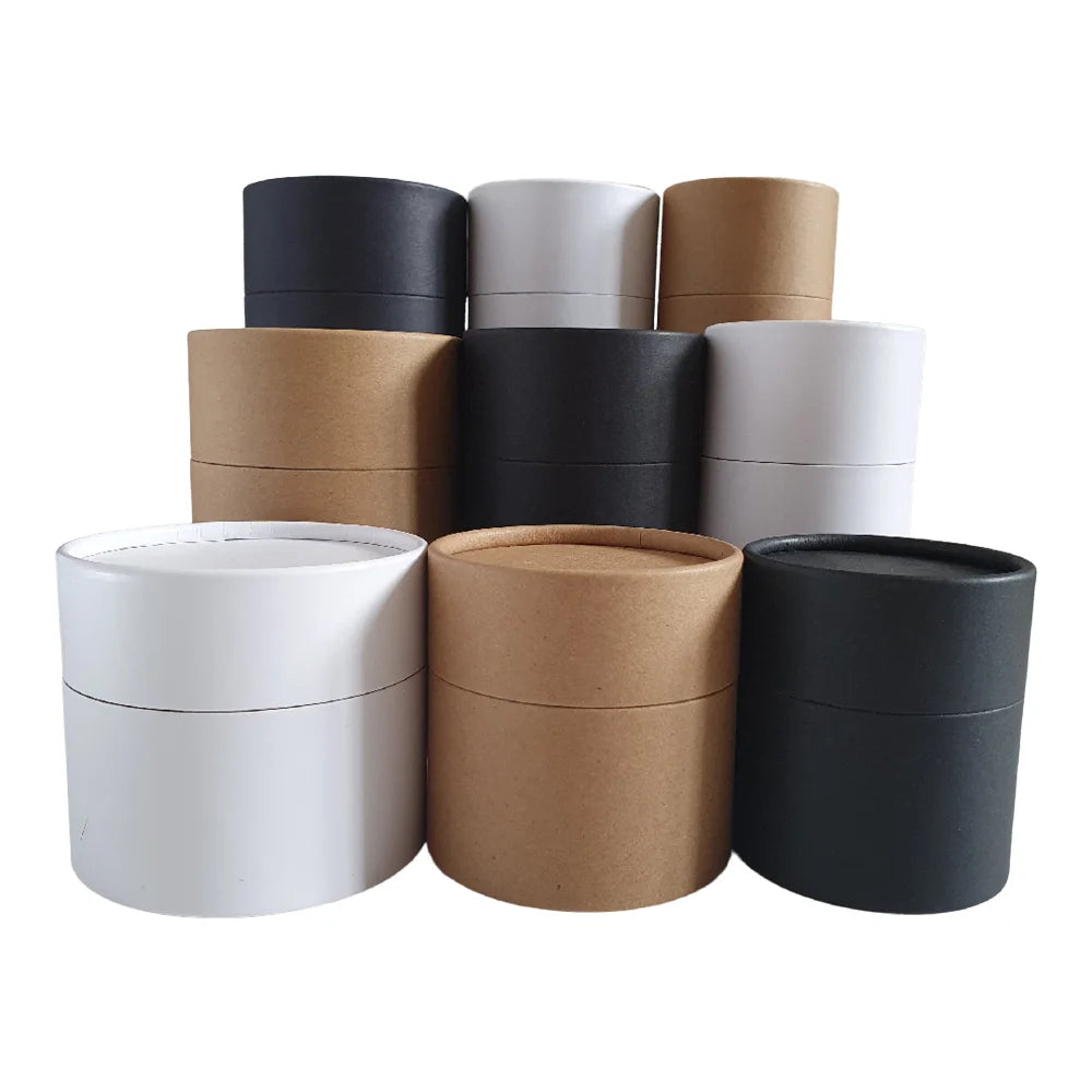 Wholesale Customized Cylinder Cardboard Cosmetic Gift Paper Tubes Box Packaging White Kraft Coffee Round Paper Tube