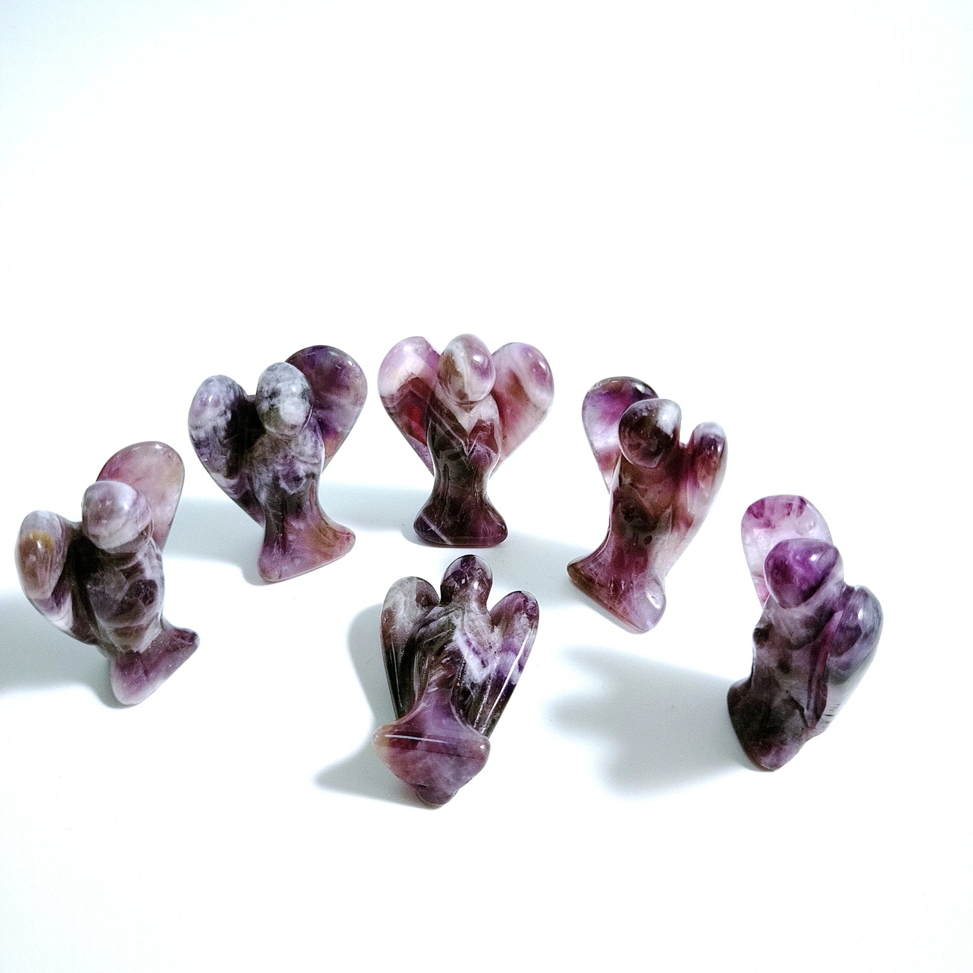 Huiying Gemstone Carving 2 Inch Amethyst Animal Carved Angel Precious Stone Angel Carved