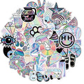 50pcs Cute Holographic Laser Stickers for Laptop Waterproof Vinyl Decals for Teen Girls Water Bottles Scrapbook Luggage