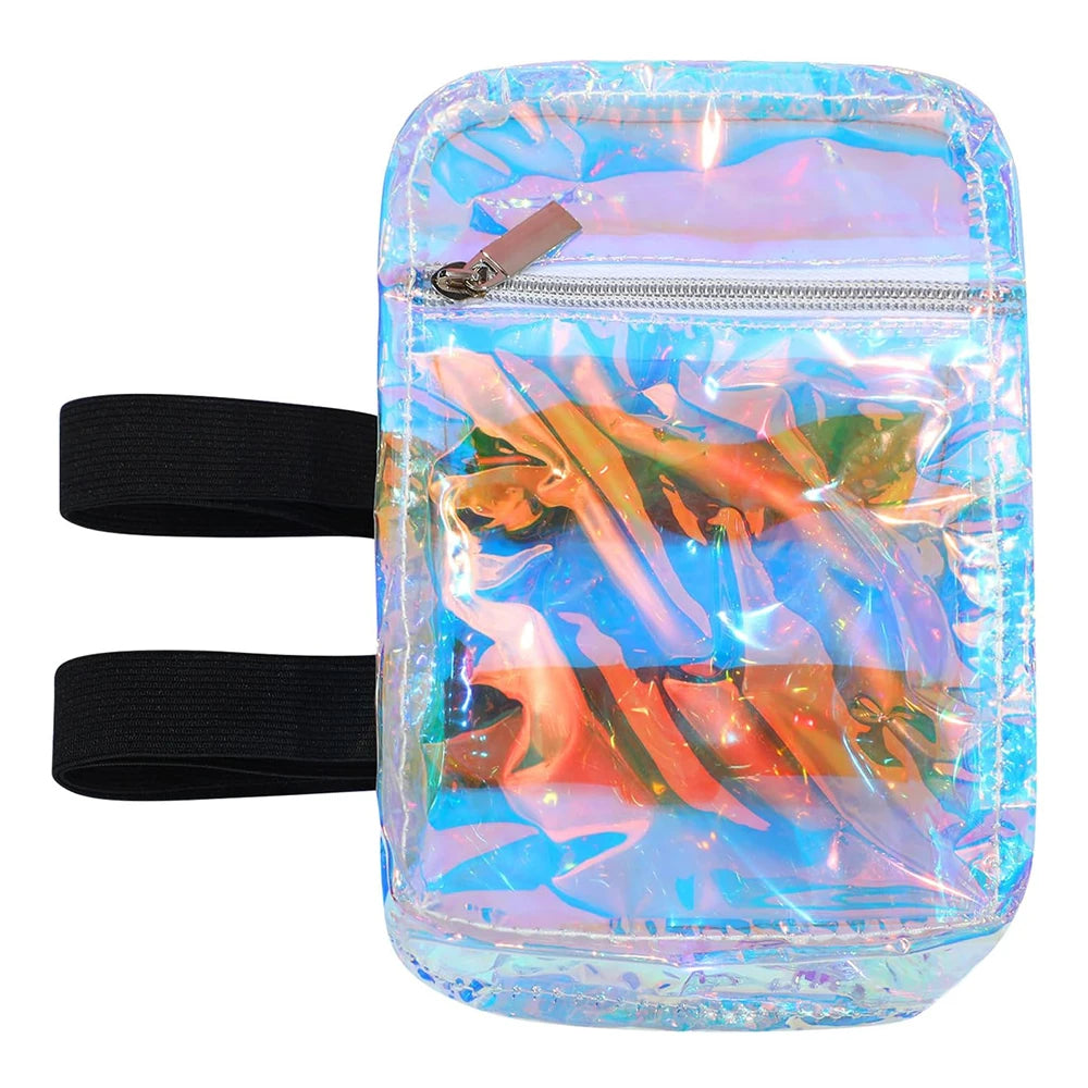 Wholesale Carnival Leg Bag Holographic Thigh Bag with Adjustable Strap Leg Harness for Women Iridescent Hiking Travel Leg Pack