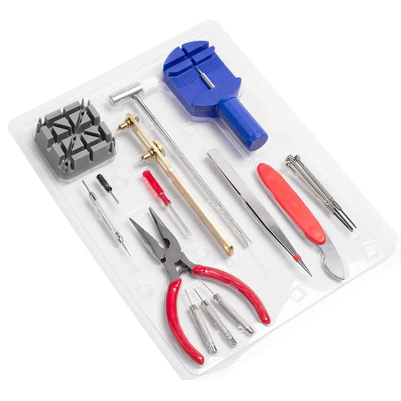16PCS Stainless Steel Watch Repair Tool Kit (XMM-Watch Repair Kit) OEM Back Case Opener Pin Remover Strap Waterproof Double