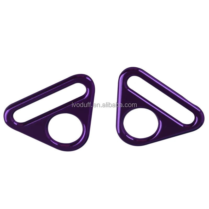 Wholesale Purple Color 25mm Handbag Purse Triangle Ring Buckle Connector