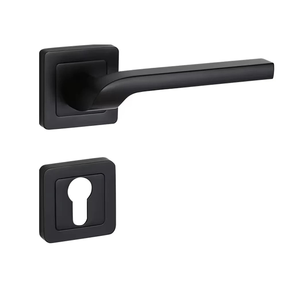 YMC Modern Noise Reduction Silent Aluminium Alloy Matte Black Door Lock for Wooden Doors with Easy Installation 3-Year Warranty