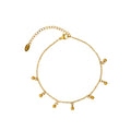 Chris April Fashionable 316L Stainless Steel PVD Gold Minimalist Beads Bell Beach Style Chain Anklet for Women