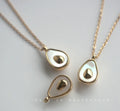 French Shell Style Avocado Necklace  18K Gold Plated Clavicle Chain 316 Titanium Steel Jewelry