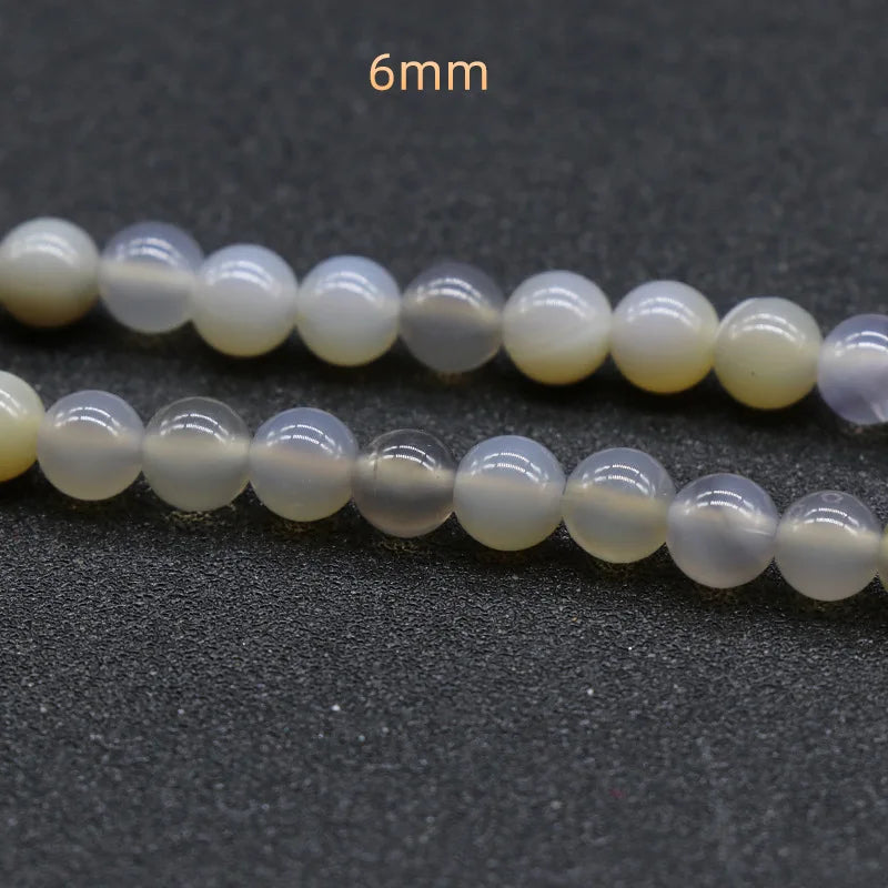 DIY New Natural grey agate jewelry beads 6mm Aquamarine gemstone Sphere Ball pendant for sale