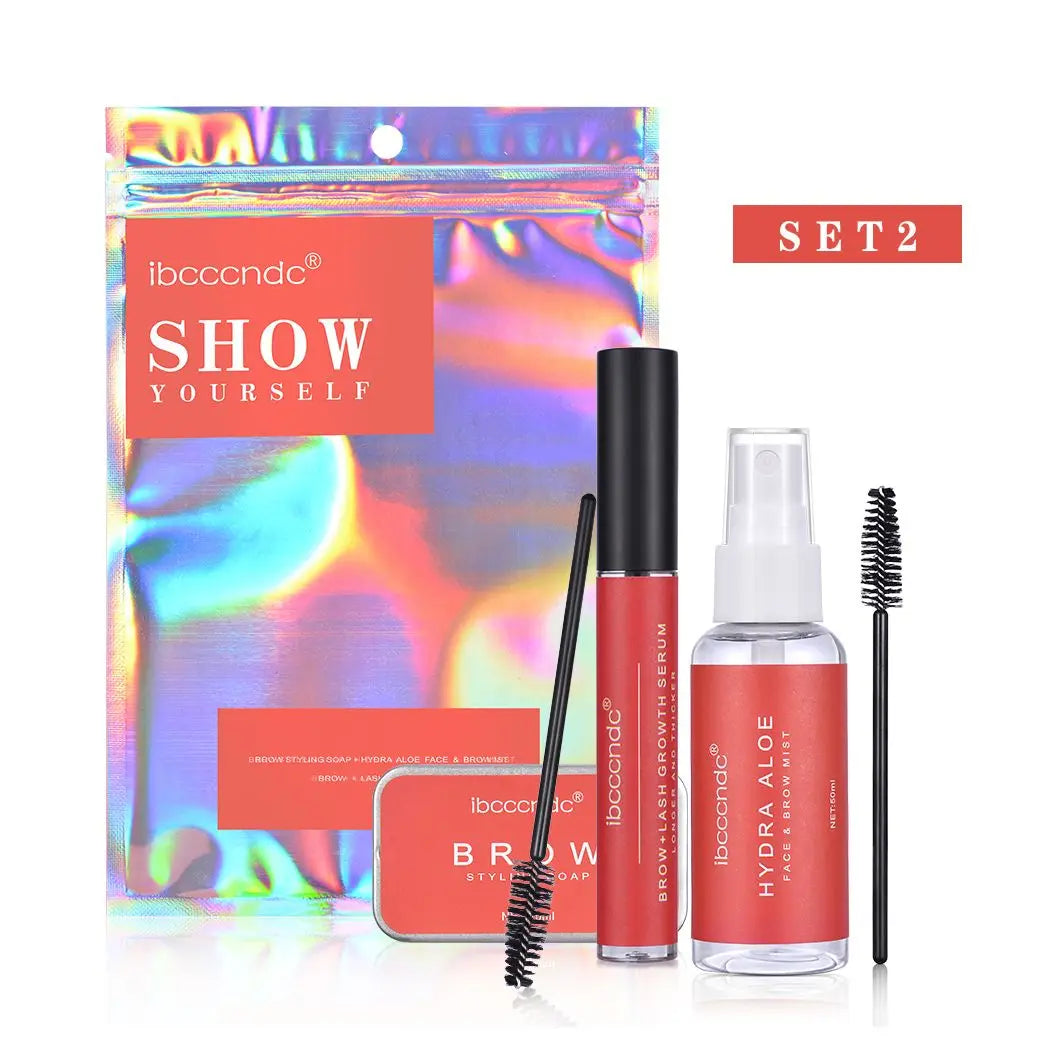 Cosmetic Set Long Lasting Waterproof 3D Feathery Eyebrow Gel Aloe Mist Brow Eyelash Growth Serum