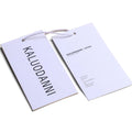 White Hang Tag Printing Custom Own Logo Garment Hang Tag Labels Clothing Brand Hang Tags with String