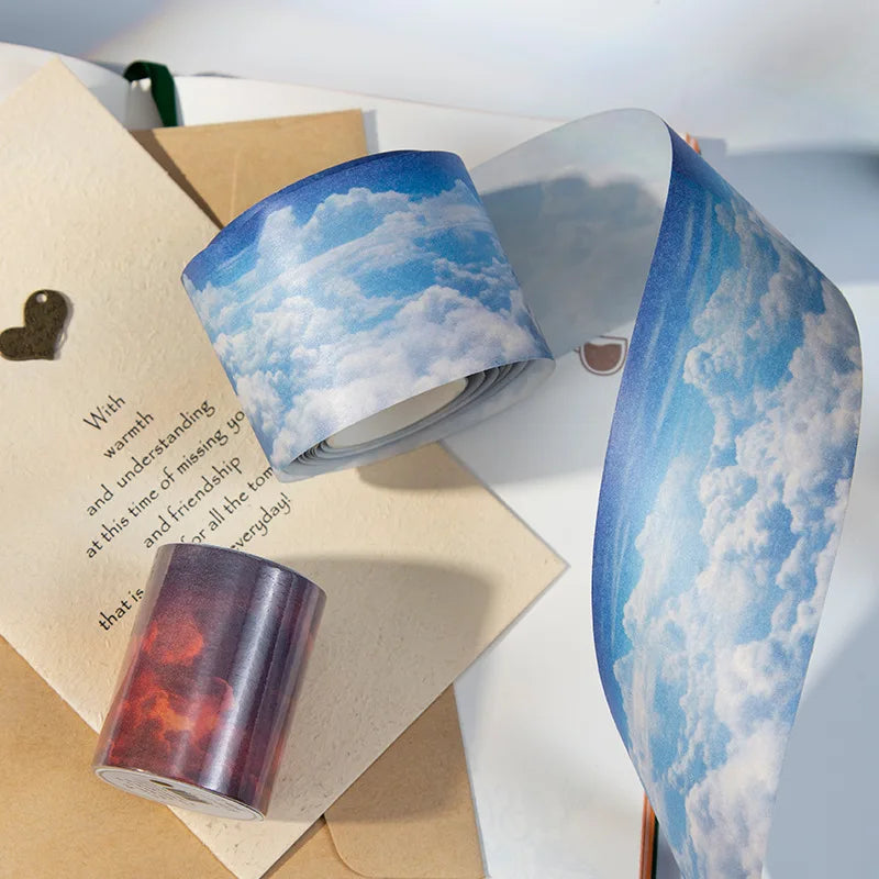 1Roll Tape Peeping Clouds Series Clouds Sky Theme Material Priming Decoration