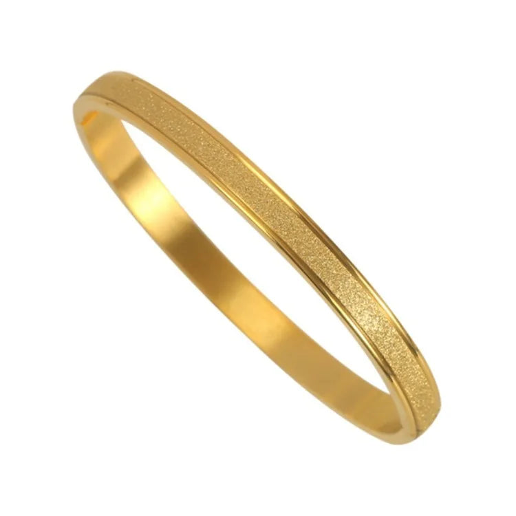 Women Trendy Jewelry Stainless Steel Classic Blank Cuff Bracelet Minimalism Gold Plated Bangle