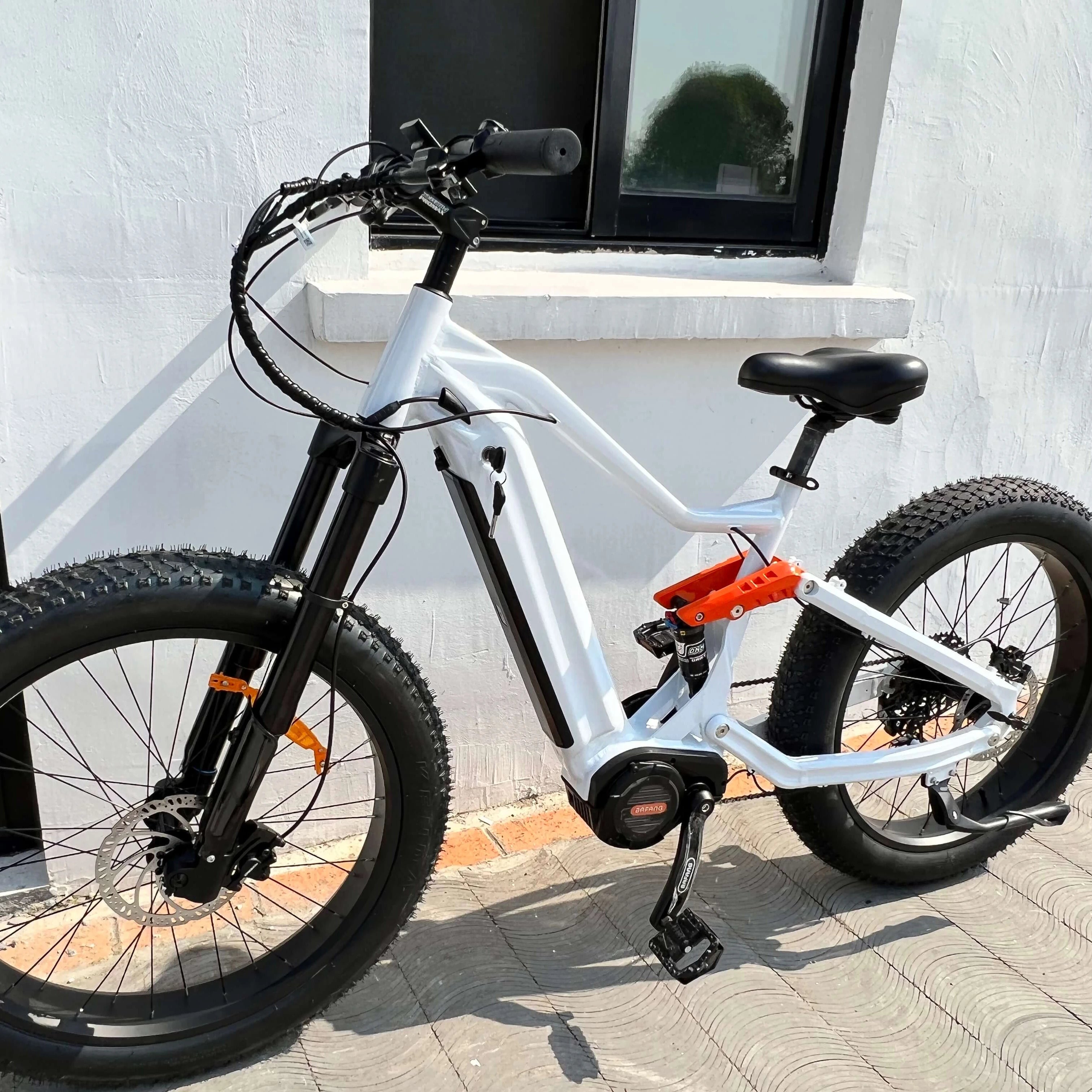 52V 1000W Camouflage Electric Bicycle Mid Drive Motor 26" 4.0 Fat Tire Bafang Ebike with Integrated Battery