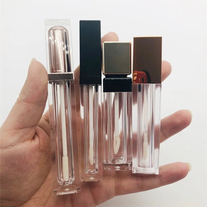 In Stock Wholesale Low Moq Fancy Cute 3ml 4ml 5ml 8ml 10ml Black pink clear Lip Gloss Tubes with Wands