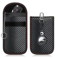 2 in 1 Carbon Fiber Anti-Theft Key Fob Protector Faraday Bag for Key Fob RFID Blocking Car Key Pouch Holder for Airtag