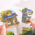 10 sheets/pack nature scroll aquascape handbook stickers high colorful stickers