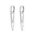 New Tassel Chain Earrings 925 Sterling Silver Small Hoop Earrings for Women