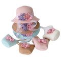 Summer New Flower Kid Hats and Bags Large Visor Outdoor Children Girl Beach Bags and Hats