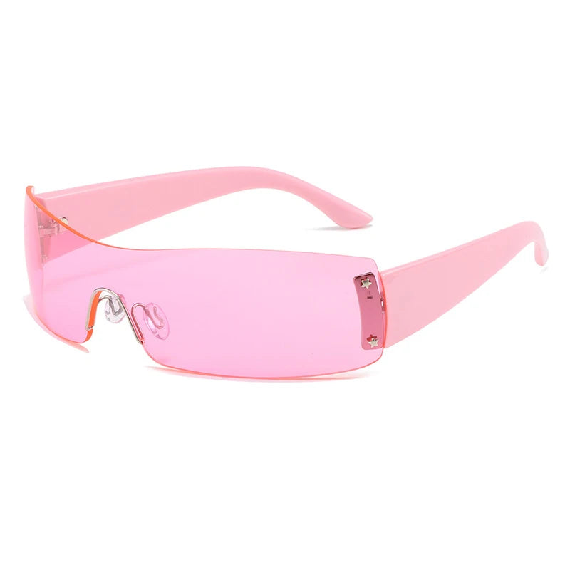 Superhot Eyewear 21645 Fashion 2023 Y2K Oversized One Piece Shield Rimless Sunglasses