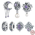925 Sterling Silver Trendy Vintage Crystal Tassel Pendants Charms Personalized Bohemian Exaggeration for Fashion Jewelry Making