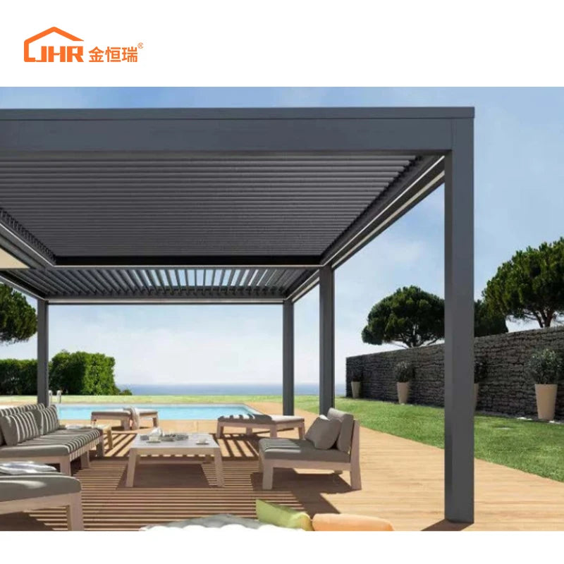 JHR Outdoor Furniture Canopy Tent Pergola Roof Pergola Garden Waterproof Series Pergola Aluminium Outdoor