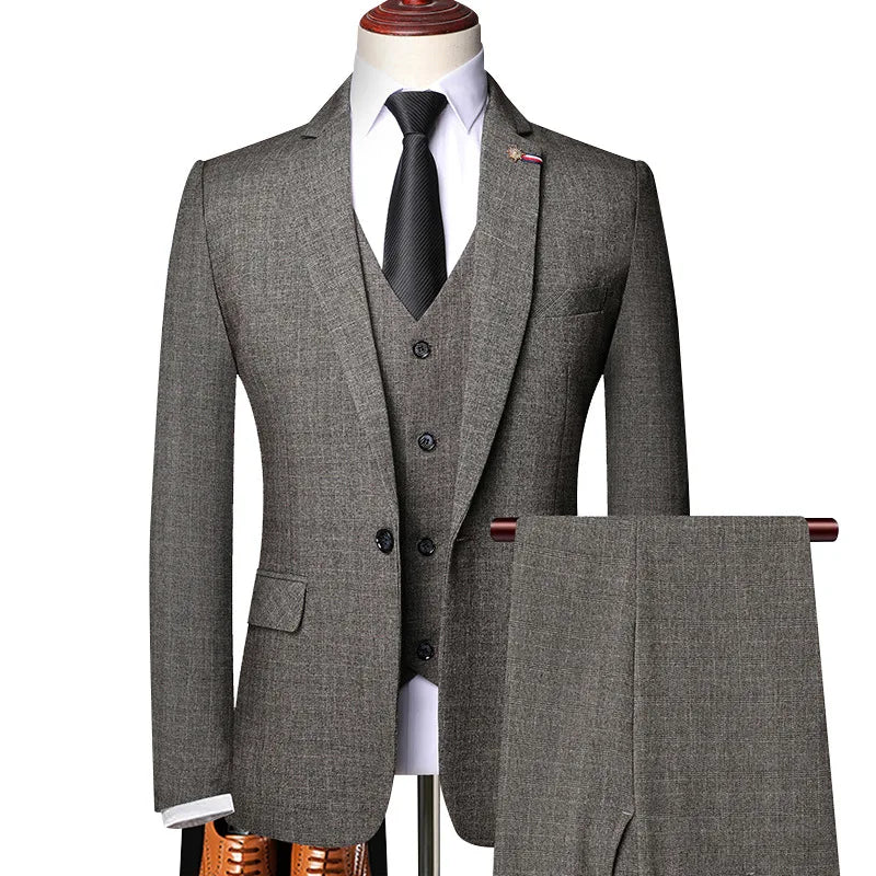 Wholesale Mens Three-piece Small Suit Set Mens Slim Dress Mens Casual 3 Pieces Sets