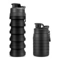 Free Sample New Portable 500ml BPA Free Travel Outdoor Sport Silicone Collapsible Water Bottle