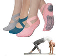 Non-Slip Solid Color Grips Straps Ideal for Pure Barre Ballet Pilates Women Dance Yoga Socks