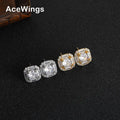 E072 Bling Bling Geometric Gold Plated Stud Earrings Brass CZ Fashion Jewelry for Women Anniversary MegaBDM