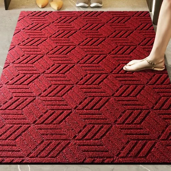 Hot Selling Embossed Non-Slip Reversible Washable Indoor/Outdoor Door Mat Luxury Puzzle Pattern Custom PVC Polyester Tufted