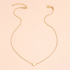 SC Hot Sale Fashion Chokers Necklace Vintage Stainless Steel Necklace Trendy Gold Silver Tiny Heart Necklace for Women
