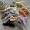 KUACHI Wholesale Furry Hair Claws Korean Autumn and Winter Fluffy Hair Claw Cute Comfortable Large Hair Claws for Women
