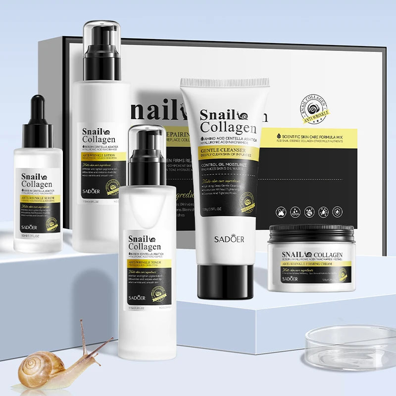 The Most Popular New Private Label SADOER Snail Collagen Compact Anti-Wrinkle Series Boxed Moisturizing Hydrating Anti-Aging