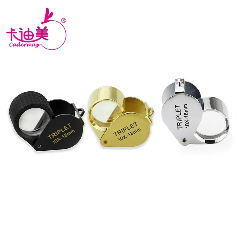 Cadermay 10X 18mm Triplet Jeweler Eye Loupe Magnifier Magnifying Glass Jewelry Diamond Tool
