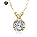 14K Gold Plated 925 Sterling Silver Shiny Perfect Cut CZ Zircon Created Diamond 2.0ct Pendant Necklace Birthday Jewelry Gifts