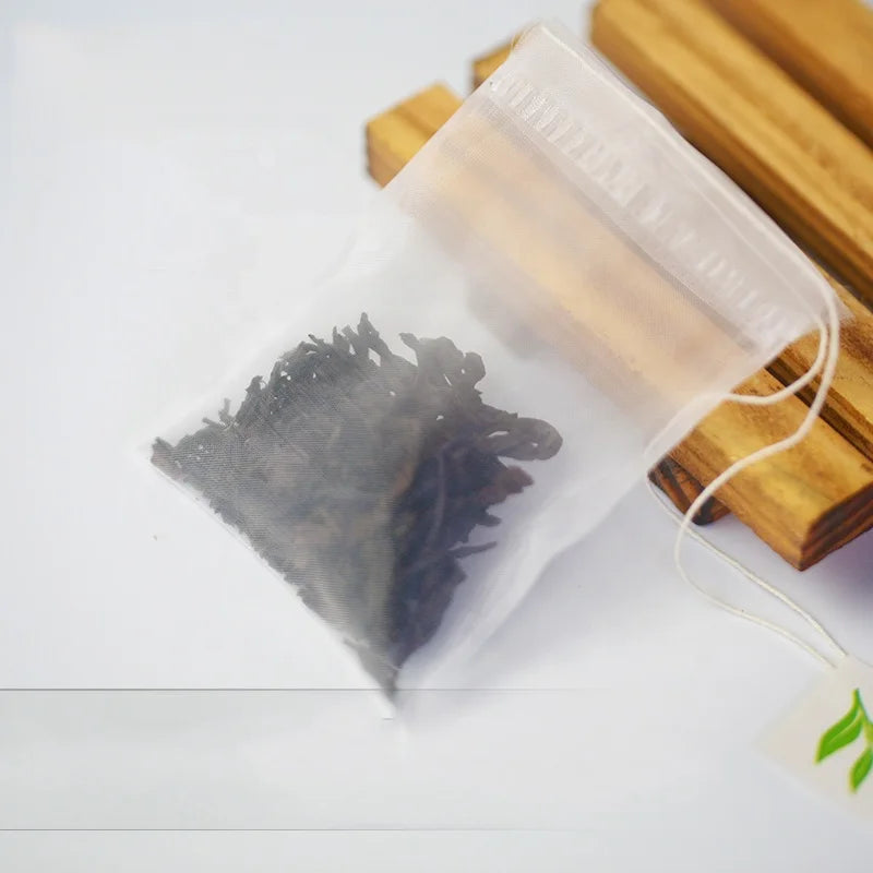 1000pcs/pack Disposable Custom Nylon Empty Mini Teabags Packaging for Tea Bags with Drawstring