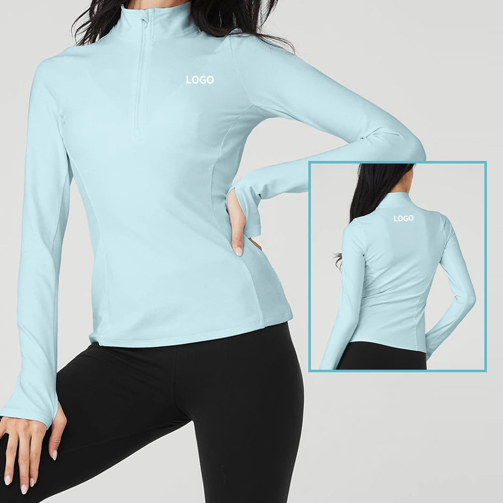 Winter Women Workout Coat Fitness Sportswear Training Long Sleeve Yoga Jacket Top