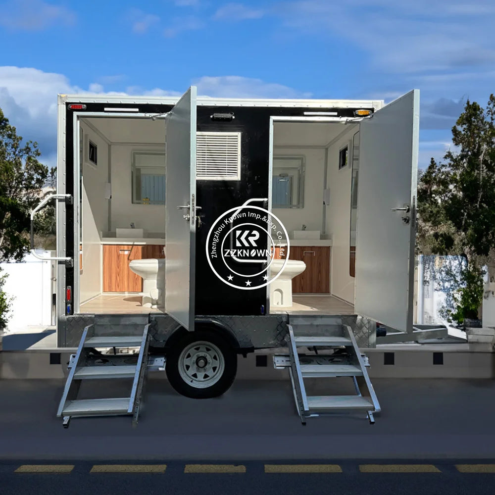 2025 Luxury Portable Toilet Trailer Hitch Toilet 23468 Seat Mobile Restroom Trailer Bathroom Containers