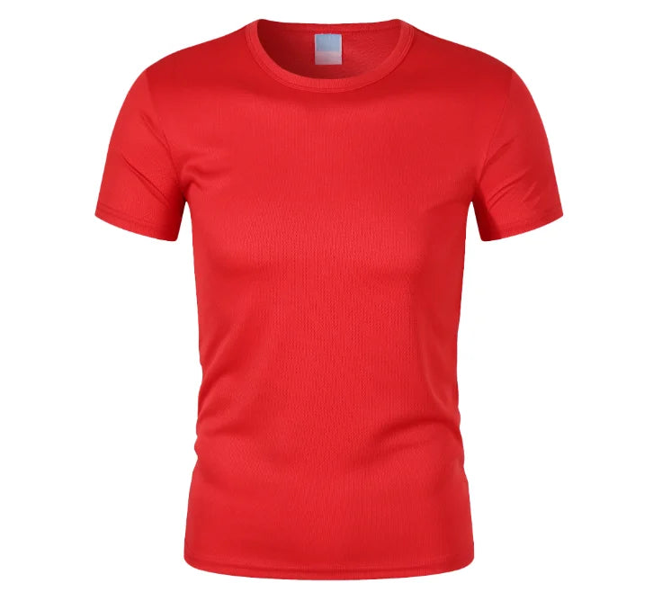 Wholesale 100% Polyester Marathon Sports Men's Short Sleeve Blank T-Shirt Custom Logo Quick Dry Jersey Cheap Blank Plain T-Shirt