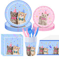 Pet Cat Theme Birthday Party Items Disposable Party Tableware Set