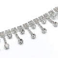 Wholesale Delicate Clear Glass Rhinestones Bling Metal Trimming Fringe Chain for DIY Clothing Accessories