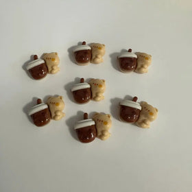 Doll House Miniature Mini Teapot Cup Tray Spoon Set Dolls Kitchen Accessories Desktop Model Toy