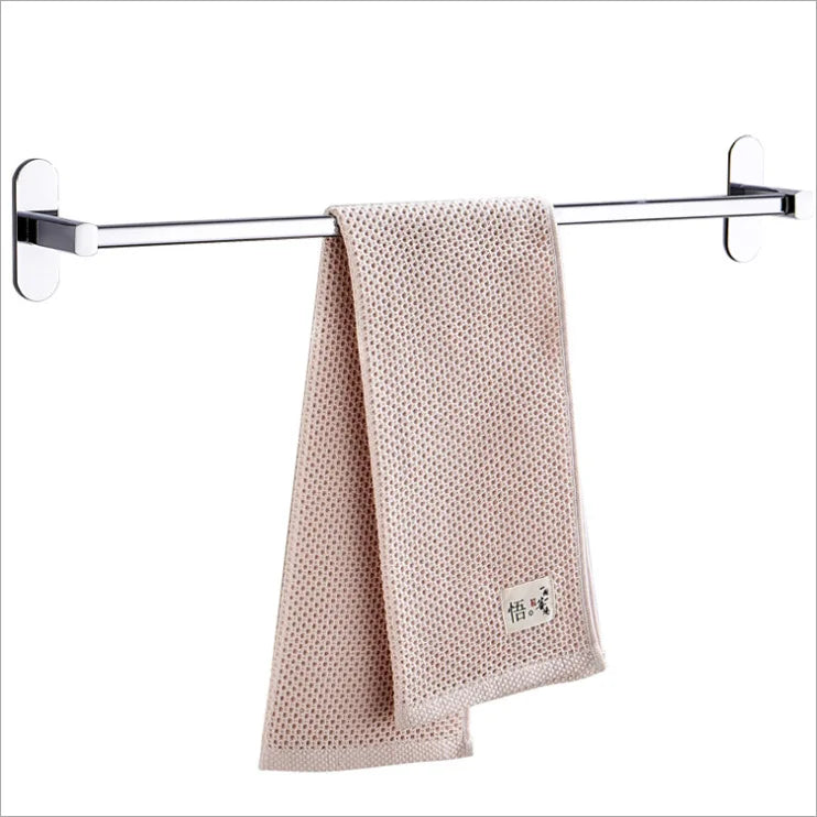 Bath Adhesive No Drilling Bathroom Accessories 40-80cm Towel Hanger Satin Towel Rack Towel Holder Rack