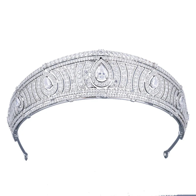 New Baroque Fashion European and American Royal Princess Crown Bride Wedding Zircon Crown Wedding Tiara