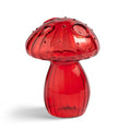 Red Clear Terrarium Round Glass Vase Small Ribbed Mushroom Nordic Glass Wedding Vases for Flowers Arrangements
