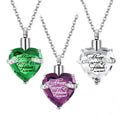 New Style Crystal Heart Shape Cremation Memorial Urn Necklace for Ashes Women Men