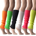 Lolita Leg Warmers Woman Colorful Warm 80s Retro Party Costume Knit Ballet Neon Long Vintage Socks Leg Warmers for Girls