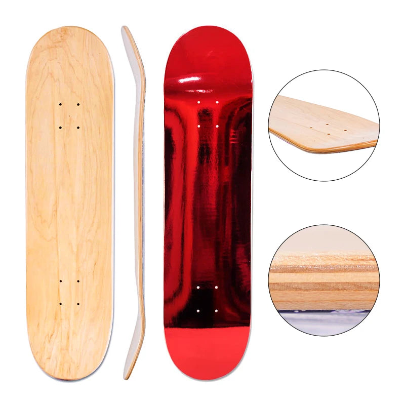 Manufacturer Custom 100% Hard Canadian Maple Carbon Fiber Skateboard Deck With Foil