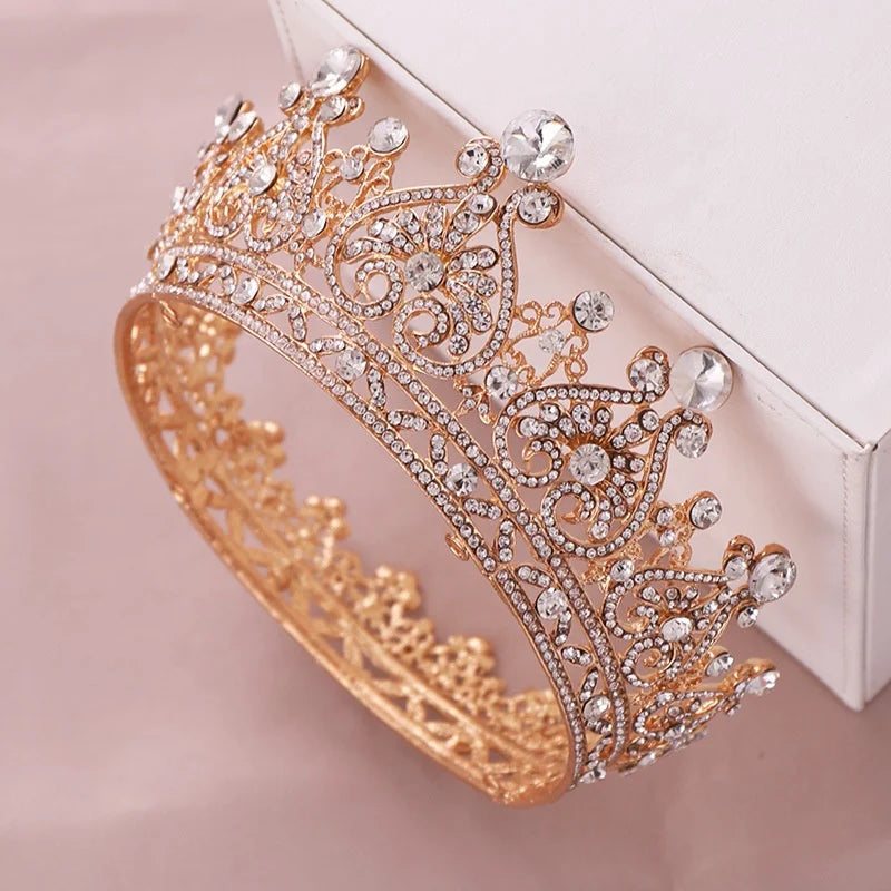 Hot Selling Alloy Rhinestone Heart Shape Bridal Crown Hair Accessories for Wedding Pageant
